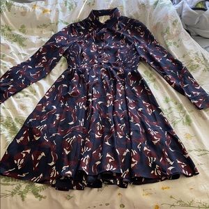 kate spade fox smocked dress